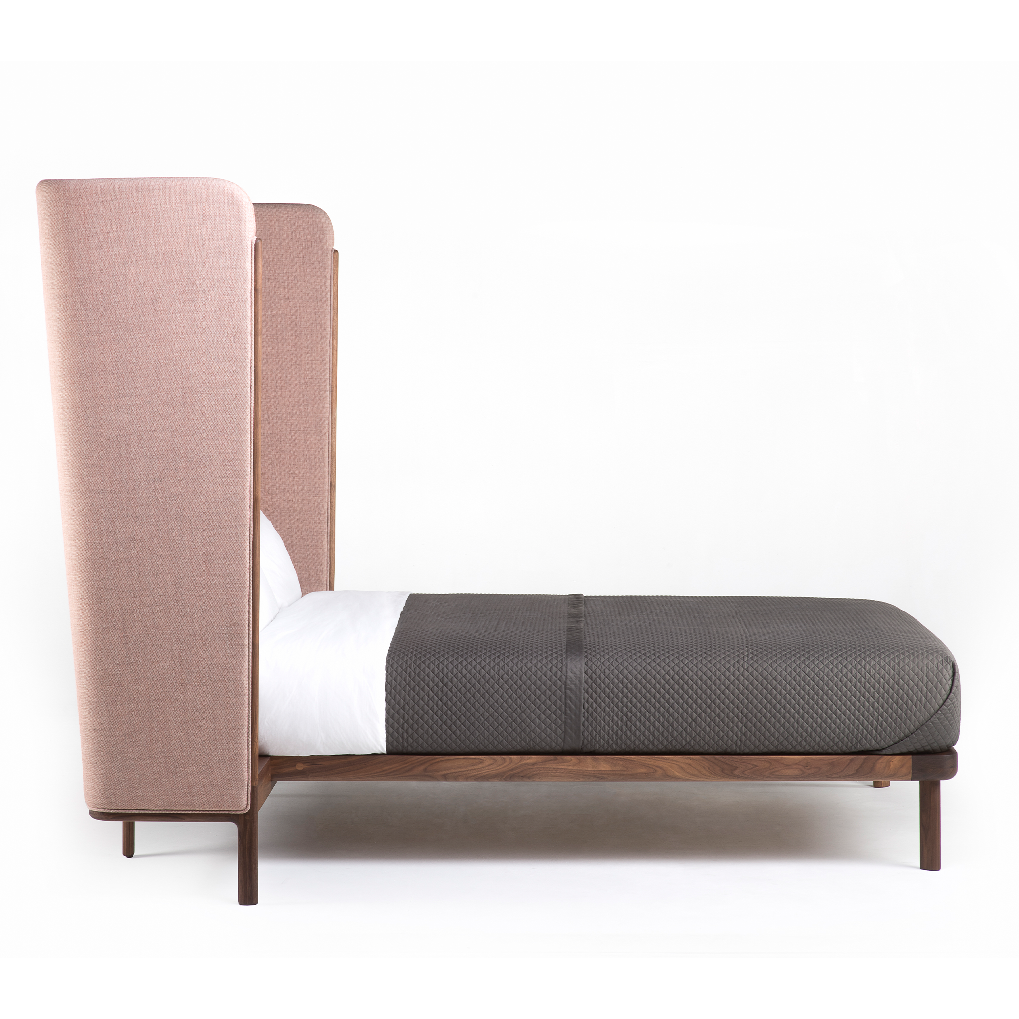 Dubois Bed Tall Headboard with Tables by Luca Nichetto